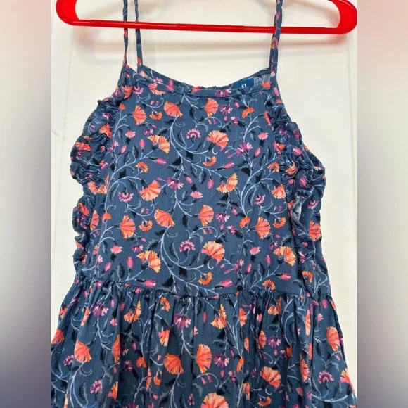 Old Navy Blue and Pink Floral Girl Dress - Picture 2 of 5